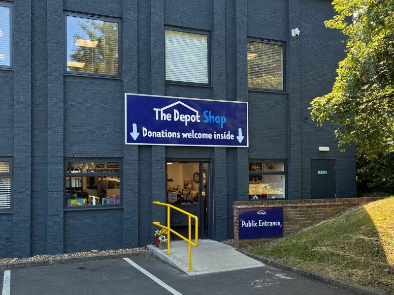 exterior-of-the-depot-shop-with-sign-reading-donations-welcome-inside