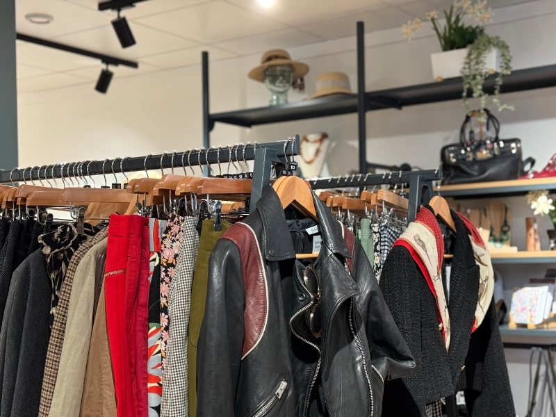 preloved-clothes-hanging-from-rails-at-our-fairfield-shop